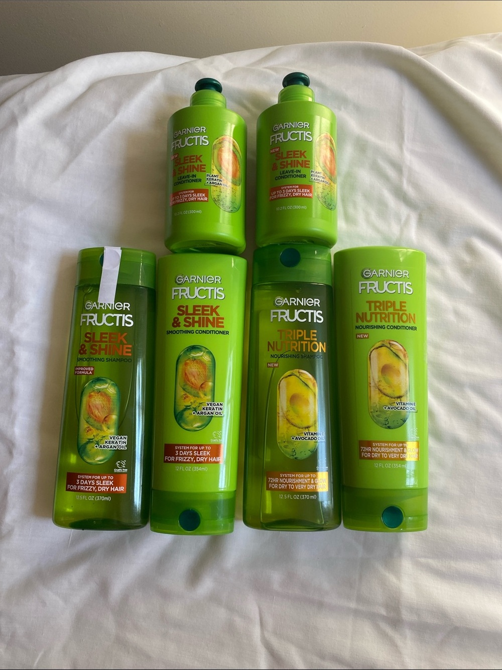 Garnier Fructis Sleek & Shine + Triple Nutrition Green Hair Care Set